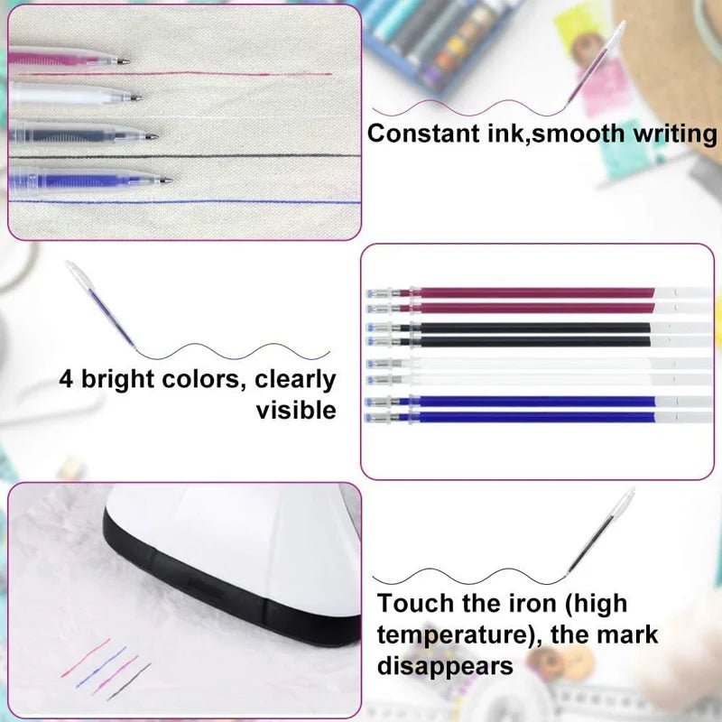 Heat-Erasable Fabric Marking Pens for Quilting & Sewing