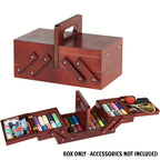 Wooden Expandable Sewing Box with Handle