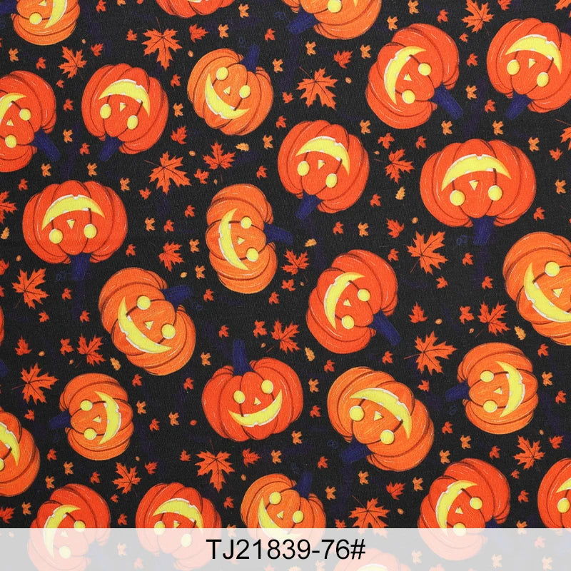 Halloween Print Fabric – Spiderweb, Ghost & Holiday Motifs | 100% Polyester, 150cm Wide