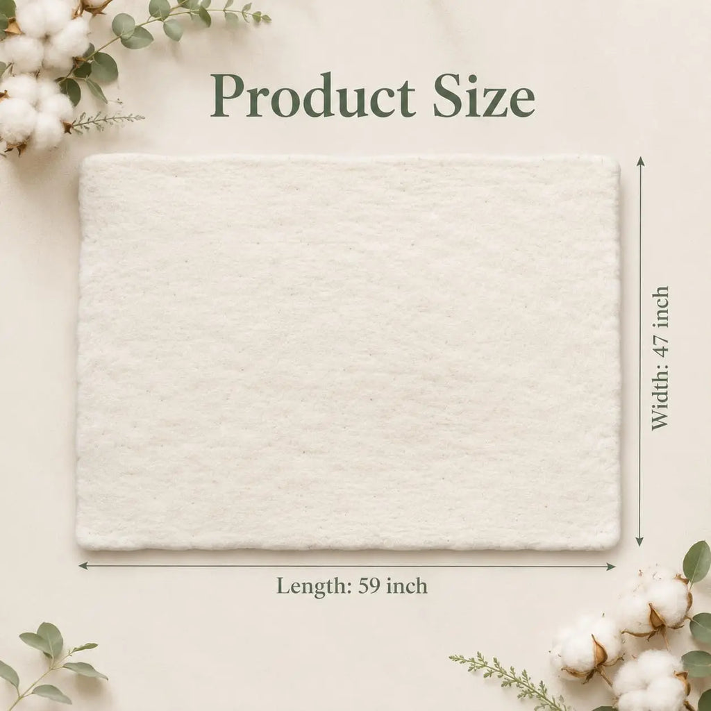 Natural Cotton Quilt Batting – 47 × 59 in, Choice of Weight