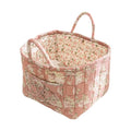 Floral Fabric Storage Basket – Collapsible Quilted Design with Handles, 33×27×26cm – For Laundry, Toys & Home Organization