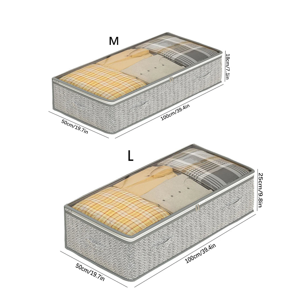 Foldable Underbed Quilt Storage Bag – Large Capacity Dust-Proof Organizer for Quilts, Clothes & Bedding
