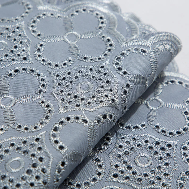 African Swiss Voile Cotton Lace Fabric – 5 Yards | Nigerian Embroidered Lace for Men’s & Women’s Clothing & DIY Sewing