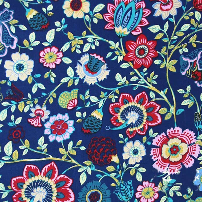 Floral Printed 100% Cotton Twill Fabric – 63" Wide, Sold by the Half Meter | Quilts, Bedding & DIY Sewing