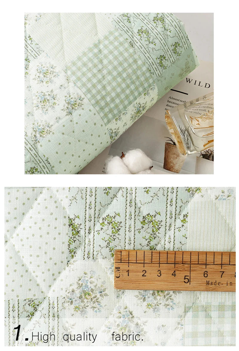 French Floral Quilted Cotton Fabric – 57" Wide, 100% Cotton | Winter Jackets, Quilts & DIY Sewing (3 Sizes)