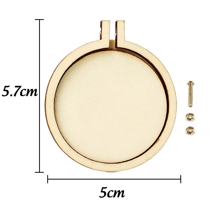 Mini Wooden Embroidery Hoop Set — 10 Pieces