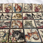 Tela de brocado con estampado de gato bonito – 150 cm de ancho, cortado a pedido (incrementos de 50 cm)