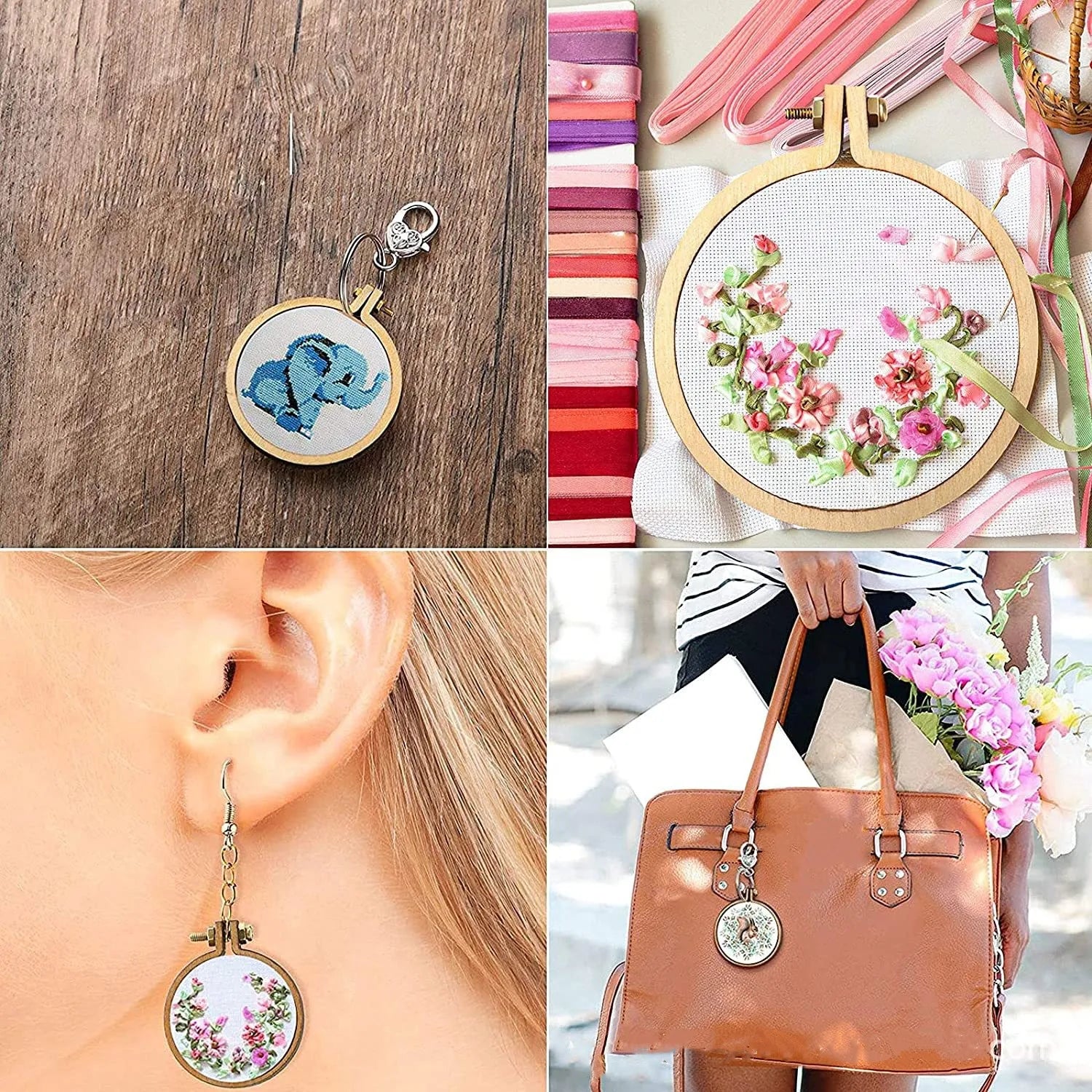 Mini Wooden Embroidery Hoop Set — 10 Pieces