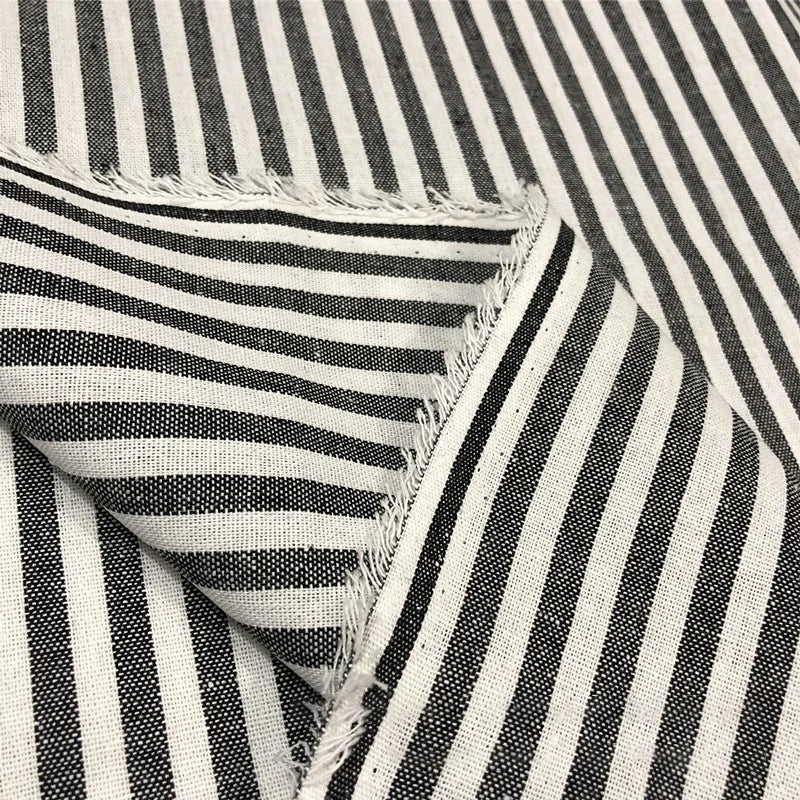 Striped Cotton Linen Fabric for Sewing & Home Décor | Sold by the Meter