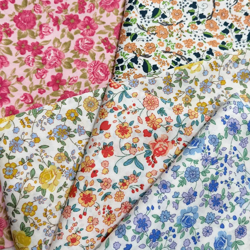 100% Cotton Poplin 60S Small Floral Print Fabric | 145cm Wide | Half Meter