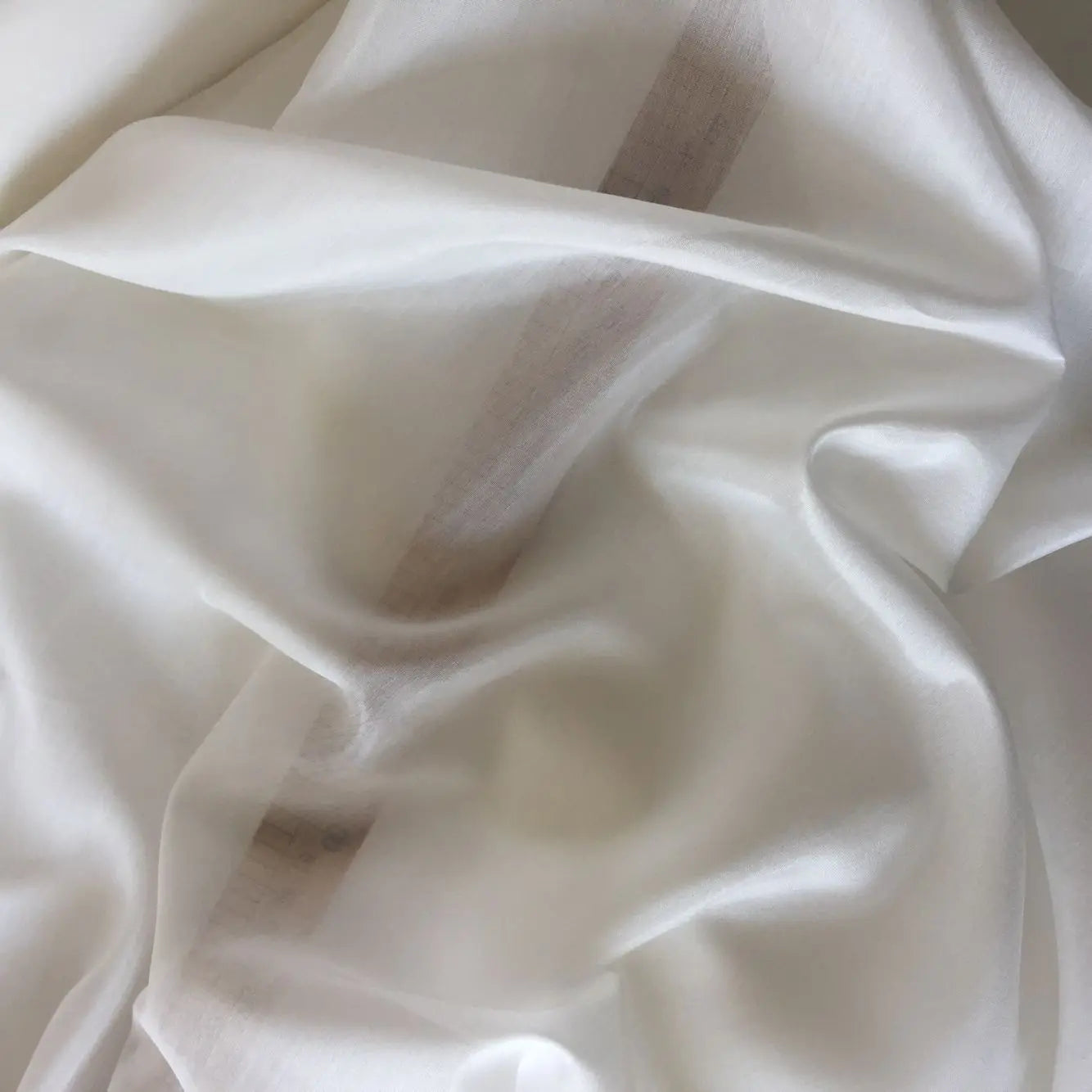 Silk-Cotton Blend Fabric – 10 Yards, 55" Wide | 30% Silk 70% Cotton, 9mm | Natural White PFD for Dyeing, Lining & DIY