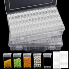1 ud. Caja de almacenamiento de plástico con 28/32/48/56/64 compartimentos, organizador de accesorios de joyería, abalorios y cuentas para pintura de diamante DIY