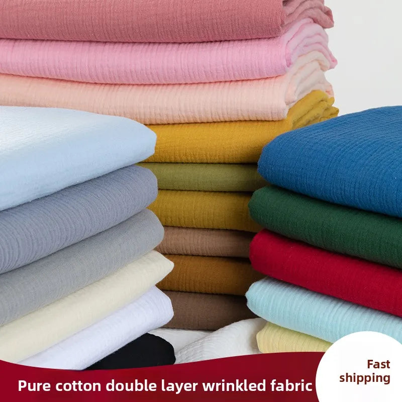 100% Cotton Double Gauze Fabric – Textured Muslin | 135 cm Wide | Baby, Apparel & DIY Crafts