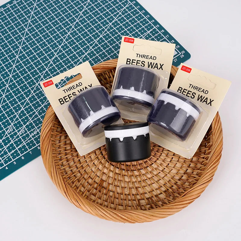 Dispensador de cera con tapa para hilo de coser – Serie Macaron (Negro)