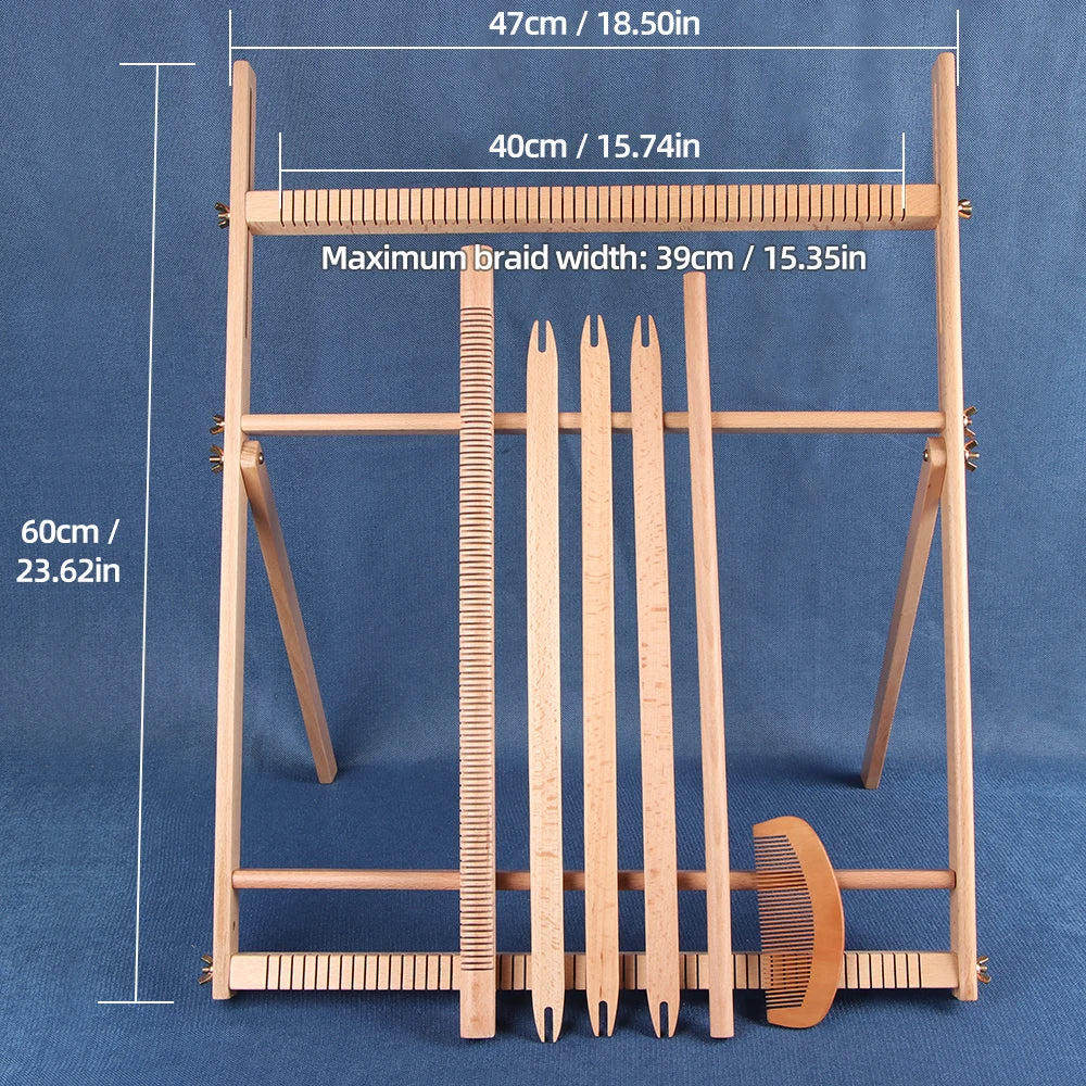 Wood DIY Weaving Loom – Beech Frame Tapestry & Carpet Knitting Tool