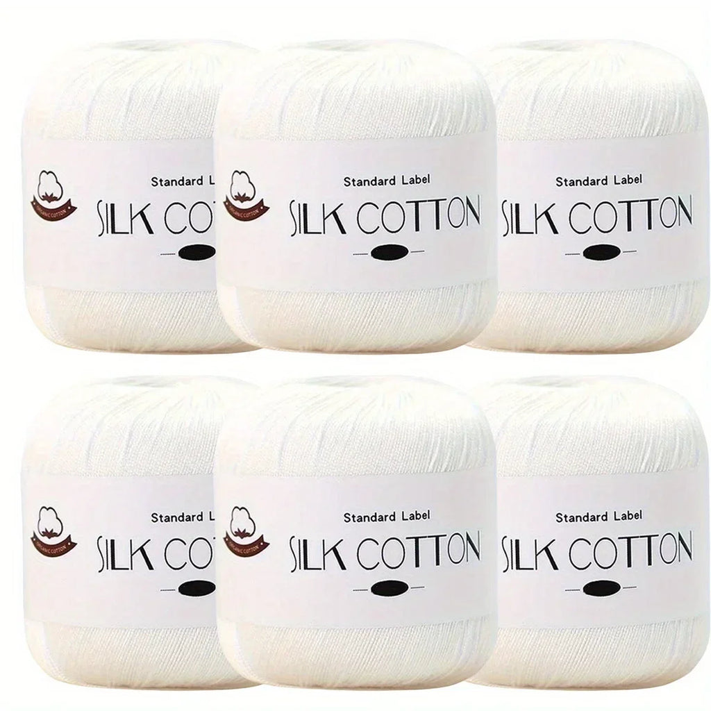 Hilo de Algodón de Seda - Hilo Fino para Ganchillo, Suéteres de Punto, Chales, Bufandas y Manualidades, Hilo Suave y Duradero 50g/unidad