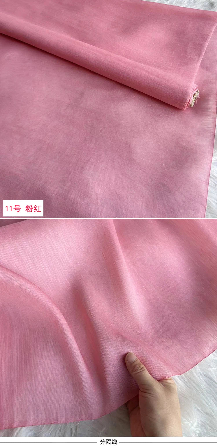 Mulberry Silk & Linen Blend Fabric by the Meter | 138cm Wide | 13 Momme