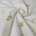 Thin Embroidered Small Flower 100% Cotton Fabric – 130cm Wide for Pet Clothes, Dolls, Hair Accessories & DIY