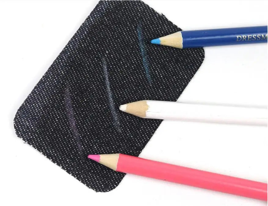 Water-Soluble Tailor's Chalk Pencil with Brush — Fabric Marking for Sewing & Quilting