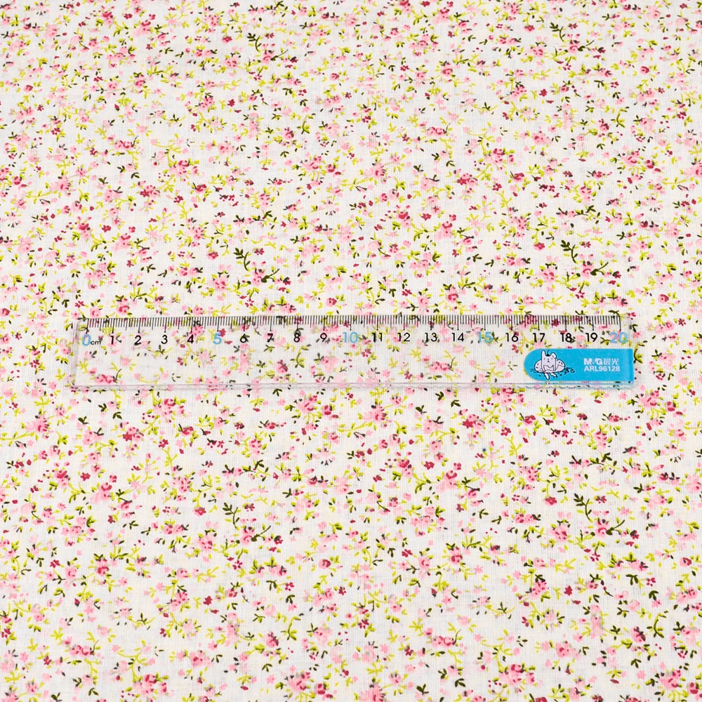 Booksew Yellow & Pink Floral Cotton Fabric – Thin Woven, 150cm Wide