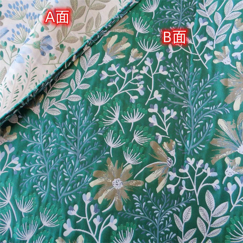 Luxury Double-Sided Jacquard Fabric – Galsang Flower Brocade for Dresses, Shirts & Quilting