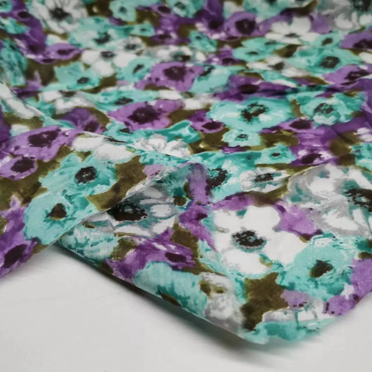 Floral Print Silk-Cotton Blend Fabric – 135cm Wide, 9-10mm | Dresses, Blouses & Luxury DIY Sewing