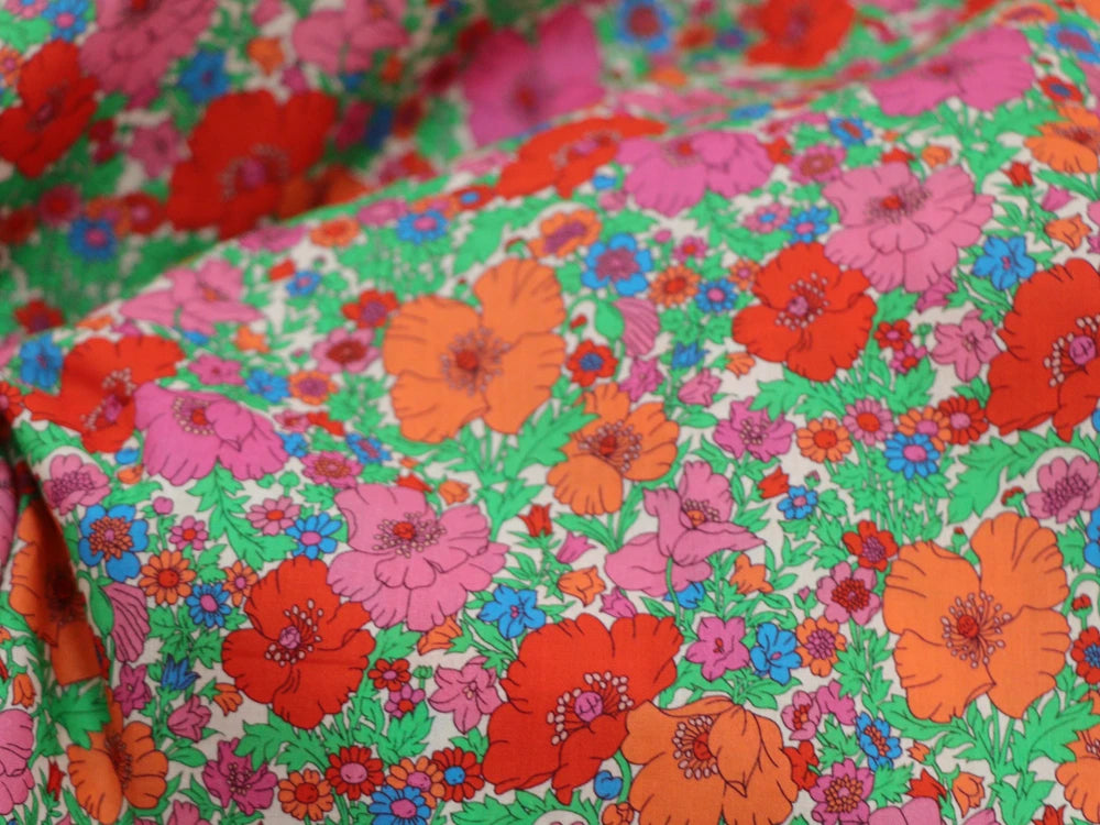 80s Count Floral Digital Print 100% Cotton Fabric – 55" Wide | Dresses, Skirts & Quilting (Sold by the Half Meter)