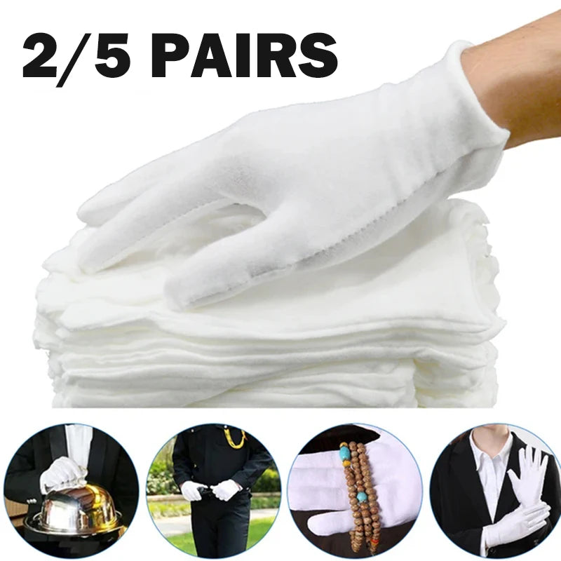 White Cotton Etiquette Gloves | Quilting, Jewelry, Waiter & Work Gloves