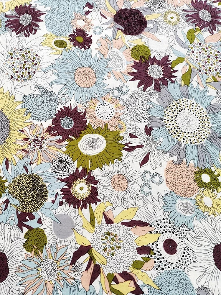 145cm Floral Cotton Poplin Fabric, 50cm Piece