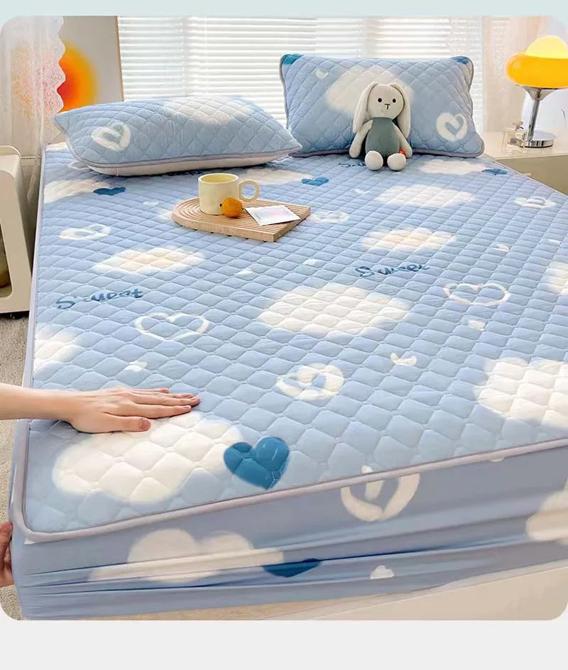 mtuove Soft Brushed Quilted Mattress Cover – Anti-Mite, Breathable, Fits 3–28cm Mattresses