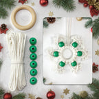 Kit de bricolaje de adorno de macramé de copo de nieve navideño — Colgante hecho a mano con tutorial | 3 colores