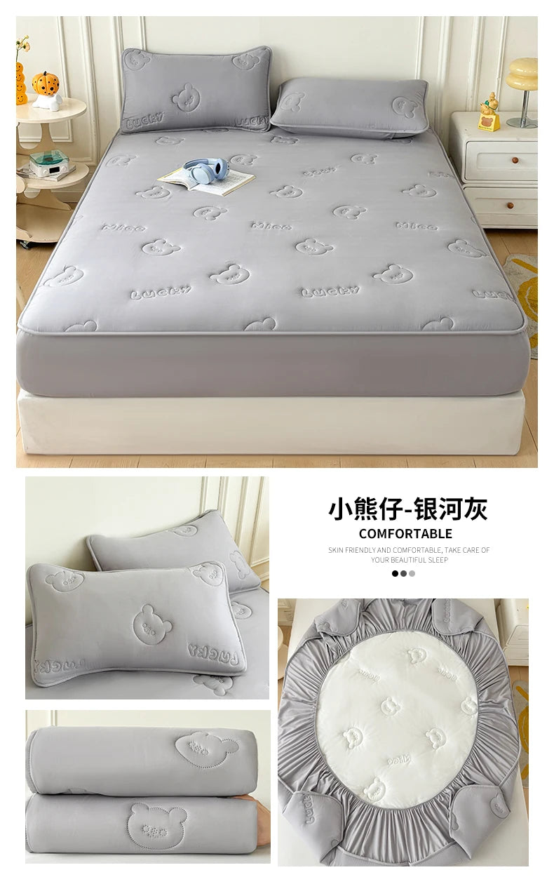 Ultrasonic Quilted Waterproof Mattress Protector – TPU, Anti-Mite, Baby-Safe, 6 Sizes