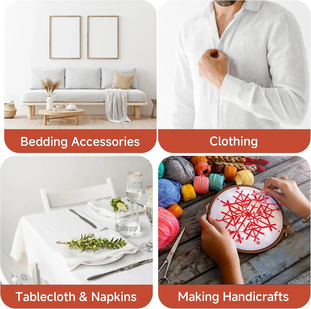 100% Natural Linen Fabric – Extra Wide 280cm, Washed & Soft for Clothing, Curtains, Tablecloths & DIY