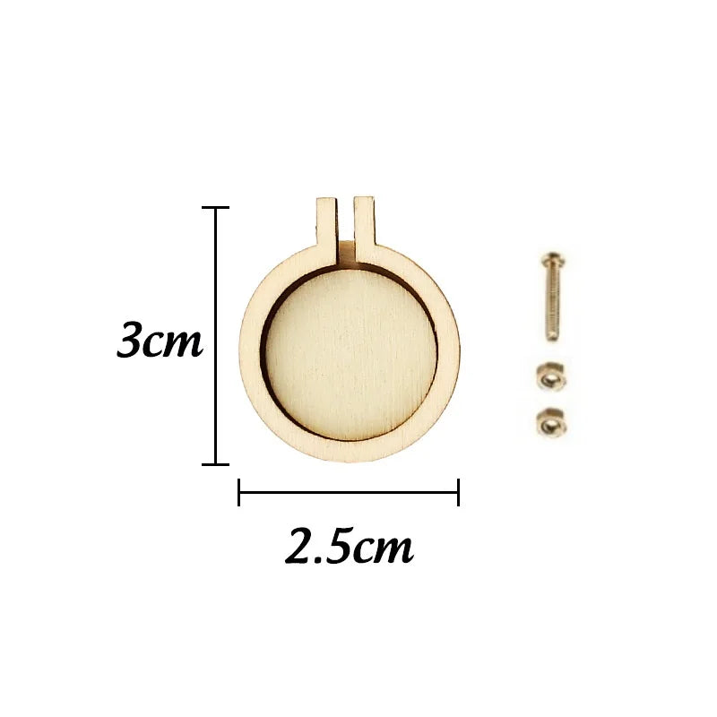 Mini Wooden Embroidery Hoop Set — 10 Pieces