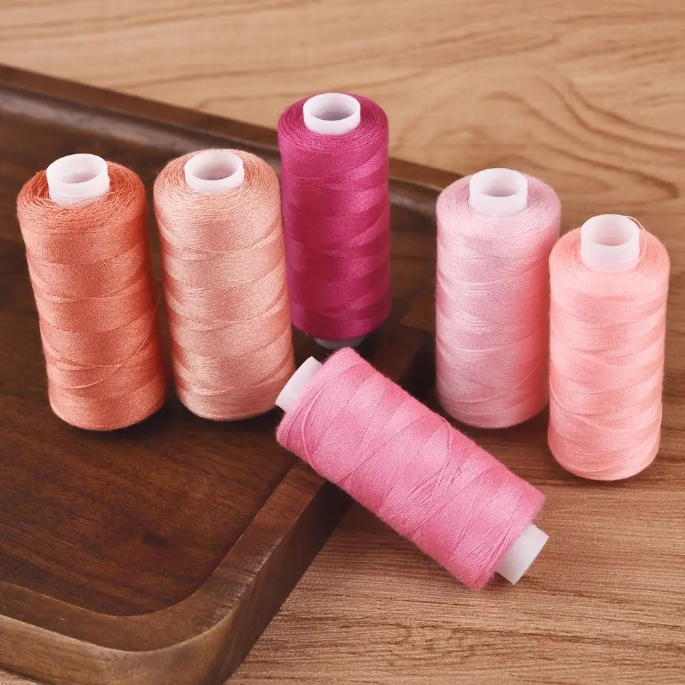 Polyester Sewing Thread Set — 6 Rolls, 400 Yards Each