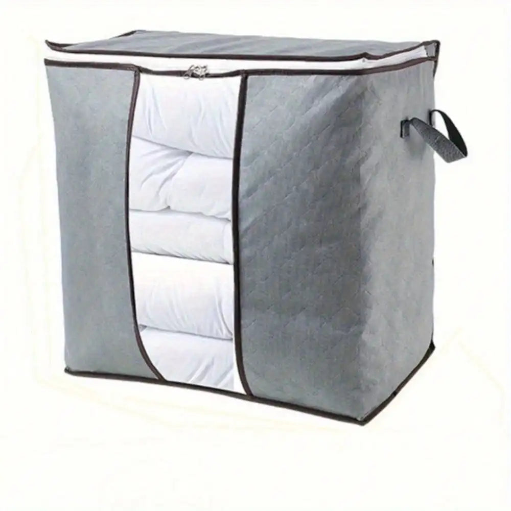 Large Quilted Storage Bag with Zipper – Foldable, Washable, for Quilts, Bedding & Clothing