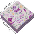 42-Piece Pre-Cut Quilting Fabric Squares – Purple Floral Patchwork 5" (12.7cm)