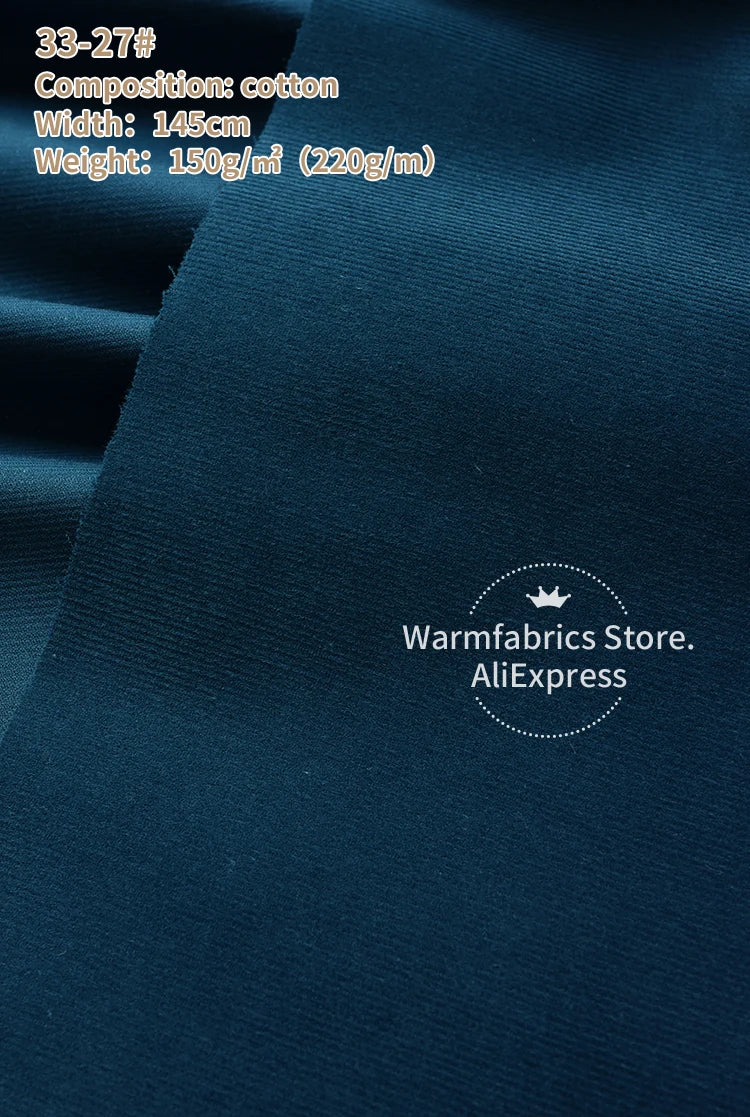 145*50cm/Pcs In Stock 21 Corduroy Fabric Cotton High Quality Plain Cotton Corduroy Fabric for Clothing
