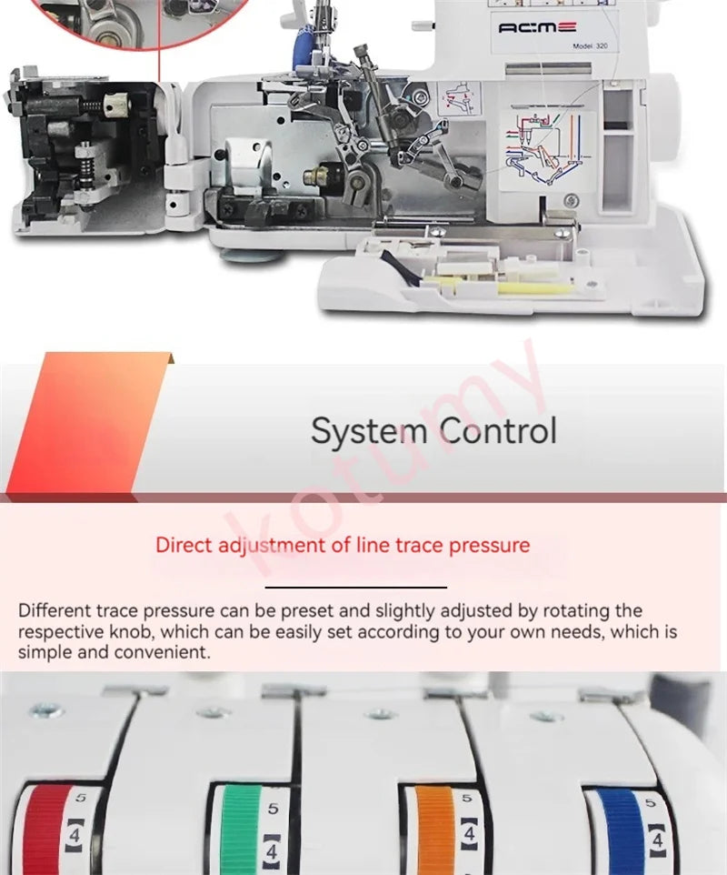 HQ320 Desktop Overlock Sewing Machine – 3/4 Thread, 100W, Electric