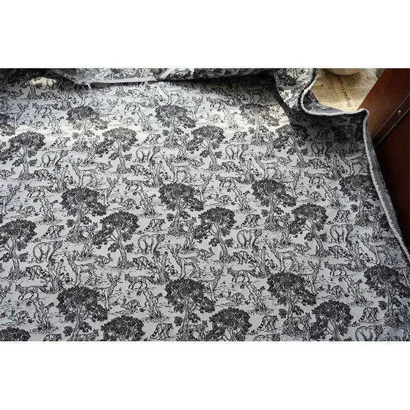 Black & White Jacquard Fabric, 50 × 135cm