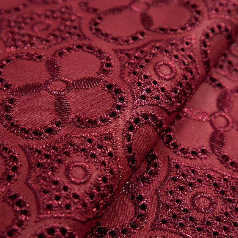 African Swiss Voile Cotton Lace Fabric – 5-Yard Piece | Embroidered Nigerian Lace