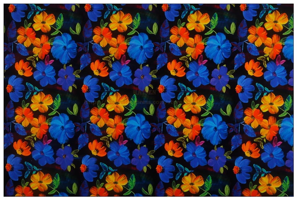 Gorgeous Floral Print 100% Cotton Fabric – 43" Wide, Half-Meter Panels | Quilting, Patchwork & DIY Sewing