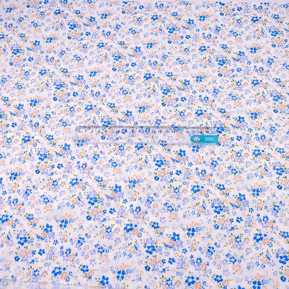 Booksew Yellow & Pink Floral Cotton Fabric – Thin Woven, 150cm Wide