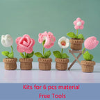 Kit de ganchillo para tejer rosas, ramo de flores hecho a mano, bricolaje, bolsa de material de ganchillo de lana, regalo creativo para parejas y novias, principiantes