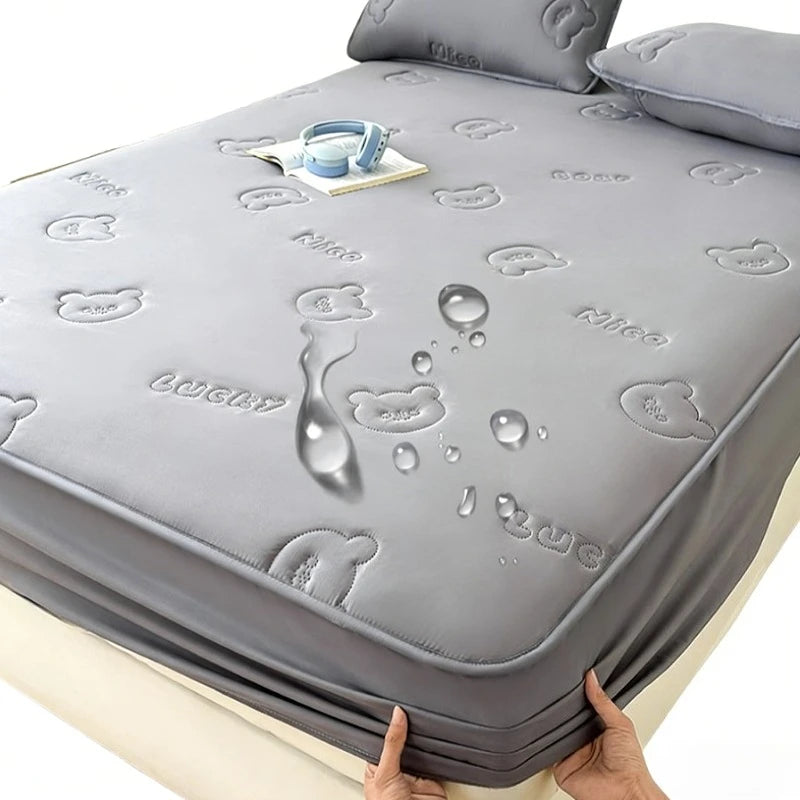 Ultrasonic Quilted Waterproof Mattress Protector – TPU, Anti-Mite, Baby-Safe, 6 Sizes