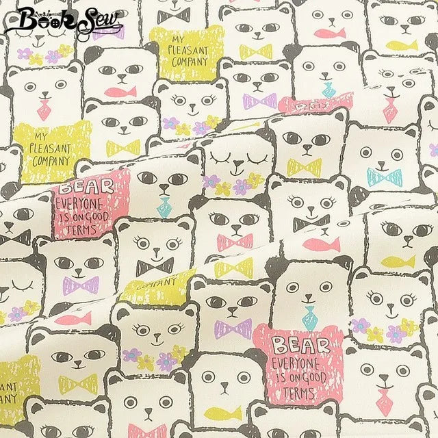 Booksew Cotton Fabric Fat Quarter – Floral, Animal & Cartoon Prints, 20×25cm
