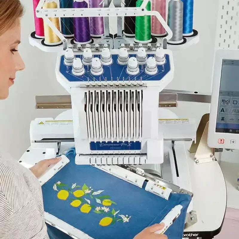 Brother PR1055X Commercial 10-Needle Embroidery Machine – Aluminum Alloy, Electric Drive
