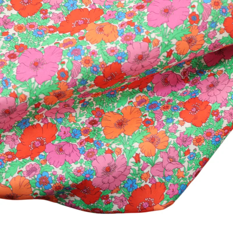 80s Count Floral Digital Print 100% Cotton Fabric – 55" Wide | Dresses, Skirts & Quilting (Sold by the Half Meter)