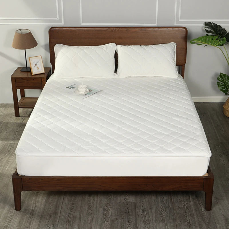 Plush Crystal Velvet Quilted Mattress Cover – Warm Thick Fitted Sheet, King & Queen