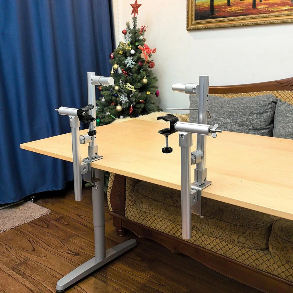 Soporte de aluminio para bastidor de bordado de mesa – Abrazadera para bastidor de punto de cruz y costura